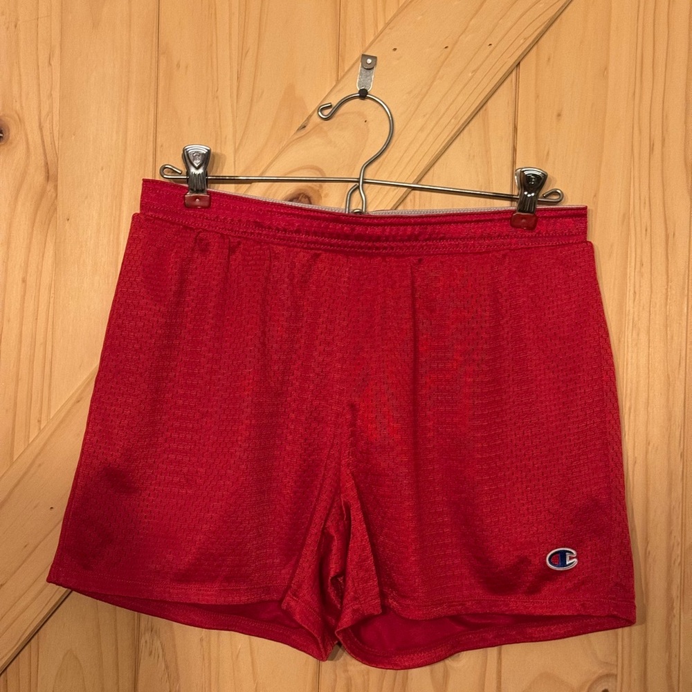 Champion Red and White Athletic Shorts